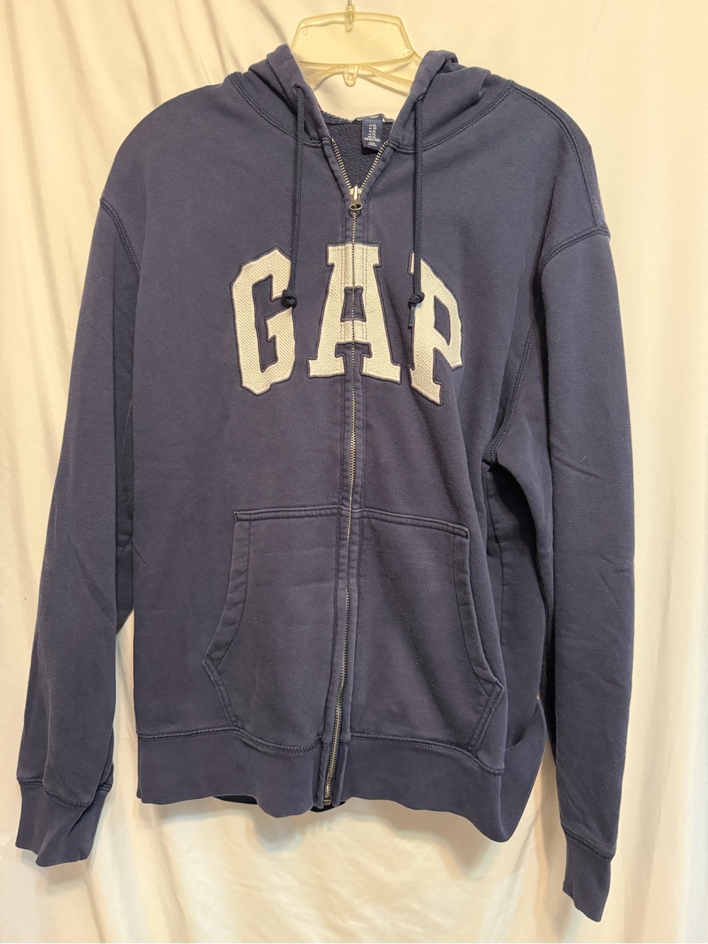GAP Men’s Navy Blue Full-Zip Hoodie with Logo